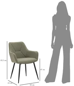 Mauro Ferretti Scaun Vicenza Verde Set 2 Bucati cm 58X63X85,5 | Aosom Romania