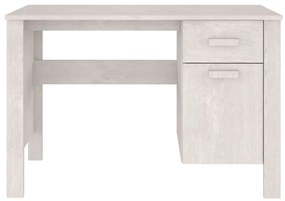 Birou, alb, 113x50x75 cm, lemn masiv de pin Alb