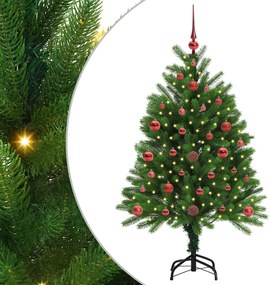 vidaXL Brad de Crăciun cu 150 LED cu suport Verde 120 cm PE