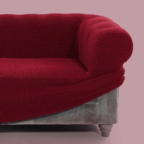 Nueva Textura Huse care se întind foarte bine NIAGARA bordo 3fotoliu cu manere de lemn (l. 160 - 200 cm)