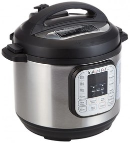 Multicooker Instant Pot DUO 6 112018201, 1000W, 5.7L, 13 programe, 7 functii, Sistem de siguranta, Argintiu/Negru