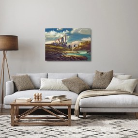 Tablou pe sticlă - Castelul medieval (70x50 cm)