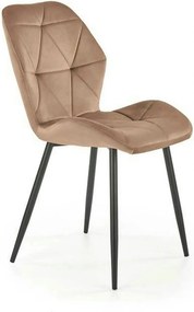 Scaun K453, bej/negru, stofa catifelata/metal, 48x53x86 cm