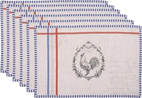Set 6 placemat din bumbac, bej, "La Belle Vie à la Ferme"
