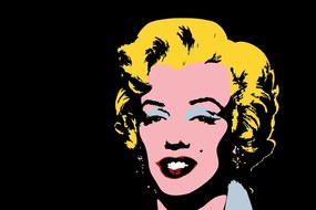 Tapet autoadeziv pop art Marilyn Monroe pe fundalul negru