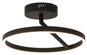 Plafoniera de design neagră cu LED în 3 trepte - Anello