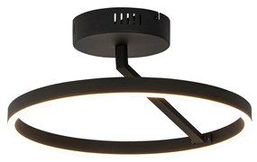 Plafoniera de design neagra incluzând LED cu dimmer pe 3 trepte - Anello