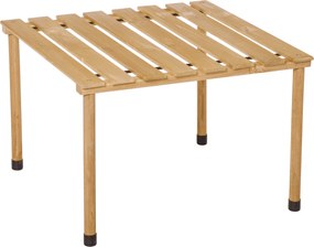 Outsunny Masă de cafea de grădină pliabilă masă de camping Blat cu Lamele dim. 58L x 58l x 40H cm Geantă de Transport Inclusă Lemn Brad pre-uleiat montaj rapid | Aosom Romania