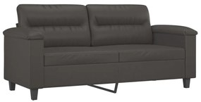 349254 vidaXL Canapea cu 2 locuri, gri, 140 cm, piele ecologică