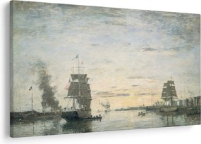 Tablou - Eugène Boudin, Entrance to the Harbor, Le Havre, reproducere (90x60 cm)