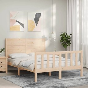 3192751 vidaXL Cadru de pat cu tăblie, 140x200 cm, lemn masiv