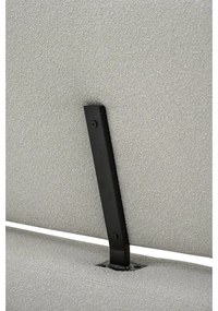 Pat matrimonial gri deschis tapițat cu somieră 140x200 cm Odette – Scandic