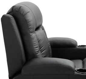 HOMCOM Fotoliu Relax pentru Masaj Rabatabil din Imitatie de Piele Bej cu 8 Puncte de Masaj si Telecomanda, 85x94x104cm, Negru | AOSOM RO