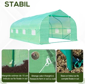 Outsunny Sera Gradina Verde Pentru Legume 6x3x2 | Aosom Romania