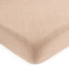 Cearșaf de pat 4Home jersey maro deschis, 90 x 200 cm