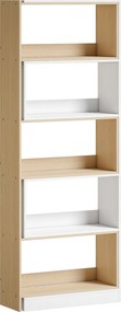 HOMCOM Bibliotecă de Colț cu 5 Polițe, Design Rotativ 350°, Lemn/Alb | Aosom Romania