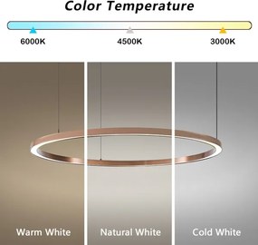 Immax NEO 07327L - lustră LED reglabilă pe cablu FINO 55W/230V 80 cm aur roz Tuya + telecomandă