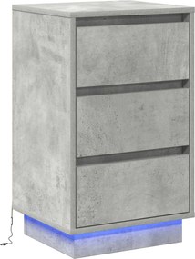 vidaXL Dulap de noapte Gri din beton 39 x 34,5 x 65 cm Lemn compozit