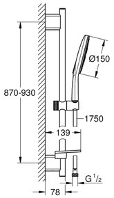 GROHE RAINSHOWER SMARTACTIVE 150 - set de duș 900 mm, crom lucios, cod 26594000