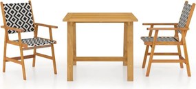 vidaXL Set mobilier de grădină, 3 piese, lemn masiv de acacia