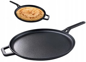 Tigaie pentru clatite din fonta Kinghoff KH 1895, 29 cm, Suprafata neaderenta, Inductie, Negru