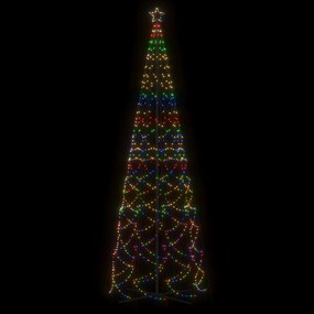 Brad de Craciun conic, 1400 LED-uri, multicolor, 160x500 cm Multicolour, 500 x 160 cm, Becuri LED in forma zigzag, 1