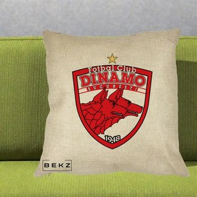 Perna Personalizata FC Dinamo Bucuresti 1948 Fotbal, 40x40 cm, Crem, Husa Detasabila, Perna Inclusa, BEKZ®