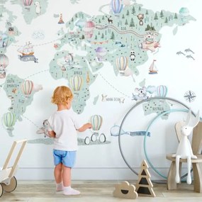 INSPIO Hartă maro a lumii pentru micii aventurieri