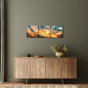 Tablou cu nori (cu ceas) (90x30 cm)