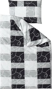 Lenjerie de pat din bumbac SQUARES BLEND gri Dimensiune lenjerie de pat: 70 x 90 cm | 140 x 200 cm