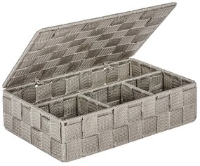 Organizer cu capac ADRIA, recipient pentru baie, WENKO, gri închis