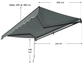 Juskys Marchiză 300 cm - gri