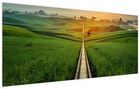 Tablou - Răsărit de soare peste vale (120x50 cm)