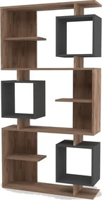 Biblioteca Idalia culoare nuc si antracit 172 cm