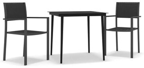 3099275 vidaXL Set mobilier de grădină, 3 piese, negru