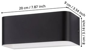 Aplică LED Eglo 901017 SANIA LED/10W/230V 3000K negru