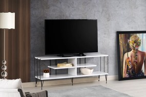 Comoda TV Eze, Crem - Alb - Maro - Gri, 120 x 45 x 30 cm