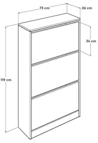 Pantofar Adore Mediu, 3 compartimente, capacitate 18 perechi incaltaminte, 73 x 119 x 26 cm