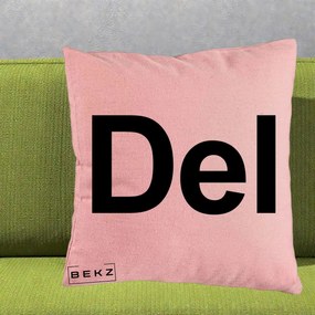Perna Personalizata Tasta Del Tipografie Bold, 40x40 cm, Roz, Husa Detasabila, Perna Inclusa, BEKZ®