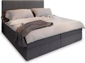 OFERTA Pat tapitat boxspring ISPIRA 140x200 cm gri II. calitate Saltele: Saltea cu arcuri Bonell