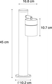 Lampa de exterior neagra 45 cm AR70 reglabila IP44 - Solo