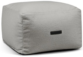 Fotoliu bean bag gri deschis cu tapițerie din țesătură bouclé Softbox MooG – SLOWDOWN