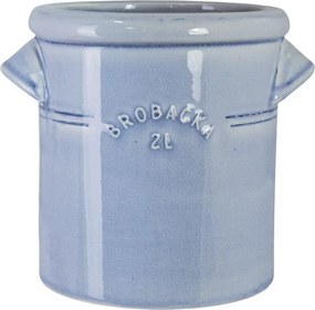 Ghiveci din ceramică glazurată manual 2L bleu deschis, „Brobacka"