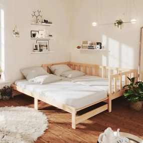 806960 vidaXL Pat extensibil de zi, 2x(90x200) cm, lemn masiv de pin