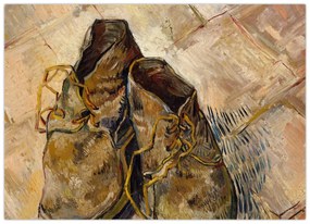 Tablou pe sticlă - Vincent van Gogh, Shoes, reproducere (70x50 cm)