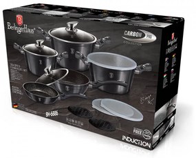 Set oale, tigai marmorate (13 piese) din aluminiu forjat Carbon Pro Metallic Line Berlinger Haus BH 6886