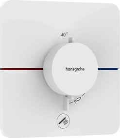 Baterie dus termostatata incastrata alb mat Hansgrohe ShowerSelect Comfort Q 1 functie si iesire suplimentara