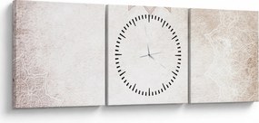 Tablou - Mandala pe zid (cu ceas) (90x30 cm)