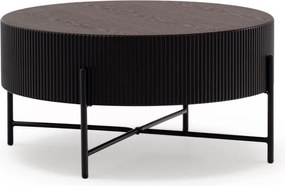 Măsuță de cafea pentru living Corbi 80 cm - nuc închis / negru mat