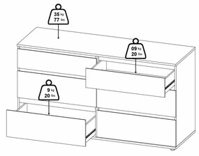 Comodă albă joasă 153x84 cm Nova – Tvilum